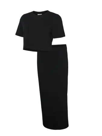 MAMA LICIOUS KERRIE TOP & ROK ZWART