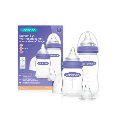 **LANSINOH STARTERSET BABYFLESJES MET NATURAL WAVE SPENEN