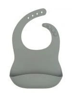 -JOLLEIN BABY BIB SILICONEN STORM GREY