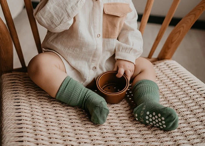 ^KIPKEP ANTISLIP BLIJF-SOKJES CALMING GREEN 12-18MND