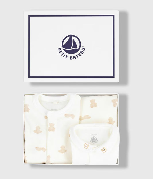 -PETIT-BATEAU DRIEDELIGE CADEAUSET MET BEERTJESPRINT