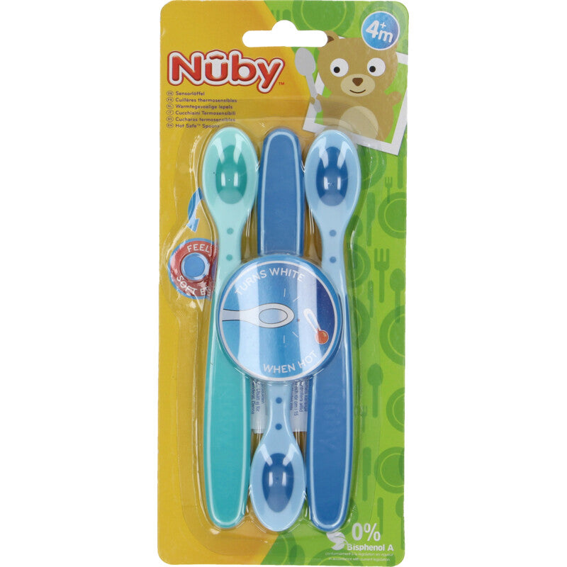 ^NUBY WARMTEGEVOELIGE LEPELS 3 STUKS