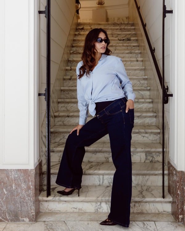 LOVE2WAIT JILL 30 JEANS WIDE LEG DARK WASH