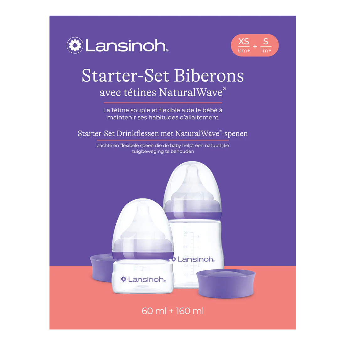 LANSINOH STARTERSET BABYFLESJES MET NATURAL WAVE SPENEN