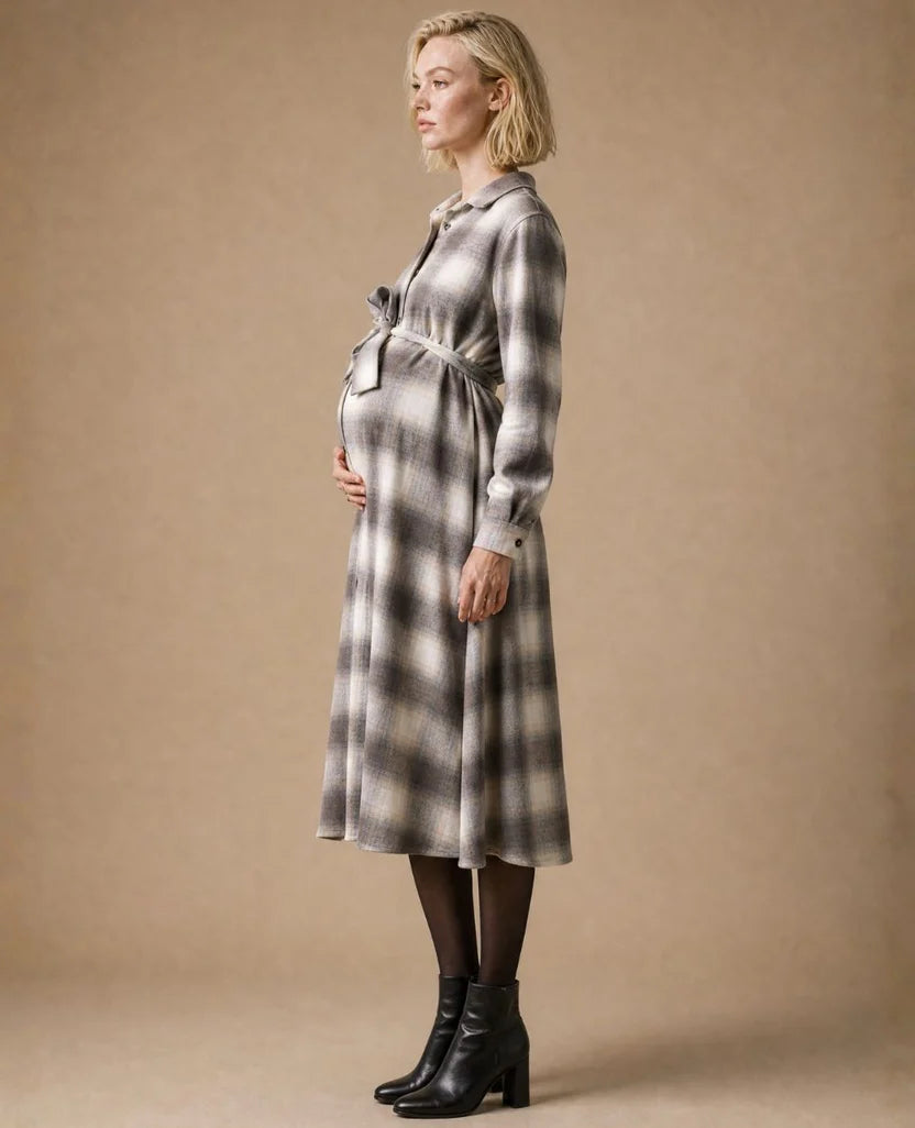 CACHE COEUR CHELSEA MATERNITY DRESS BEIGE