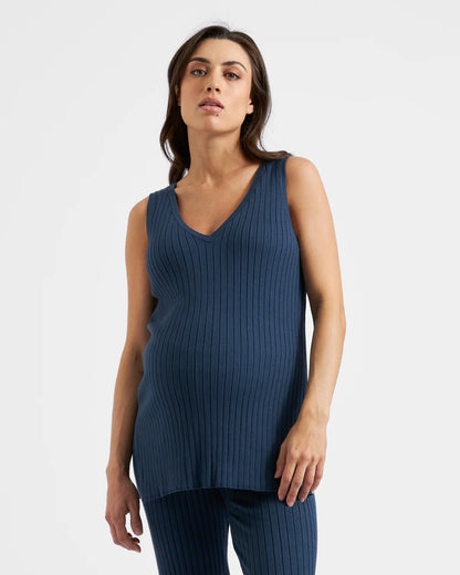 RIPE SOPHIE RIB KNIT NURSING TOP FRENCH NAVY