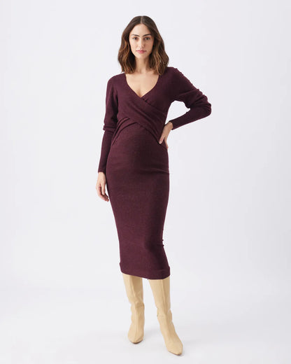 RIPE HEIDI NURSING GEBREIDE JURK BURGUNDY