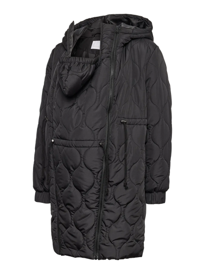 MAMA LICIOUS VALERIE QUILTED 3 IN 1 JAS ZWART