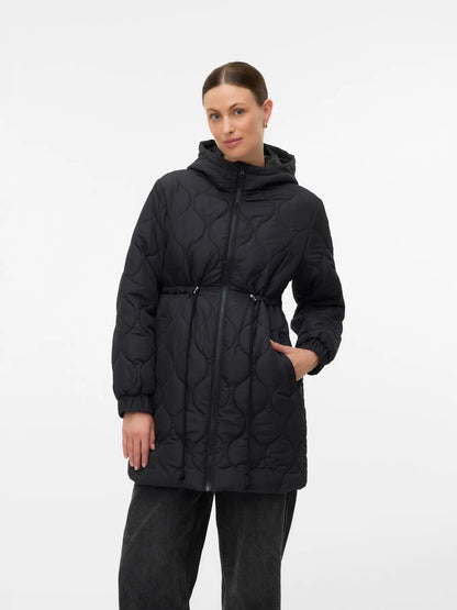 MAMA LICIOUS VALERIE QUILTED 3 IN 1 JAS ZWART
