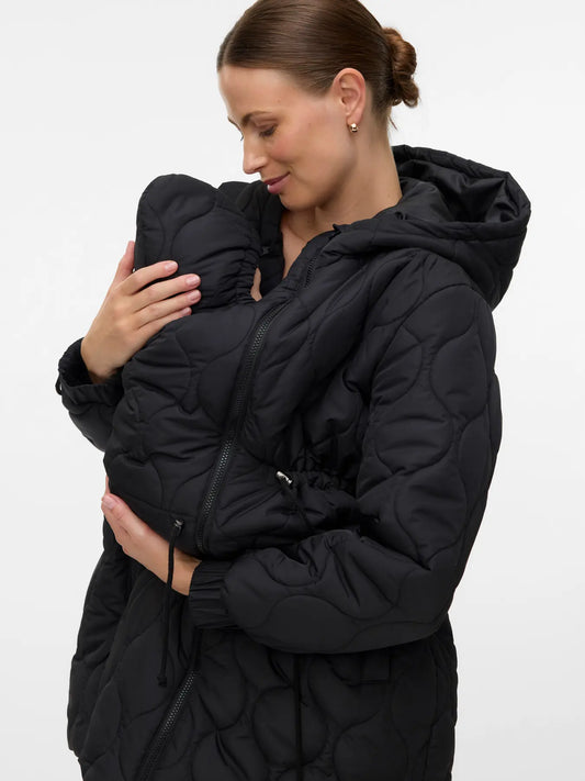 MAMA LICIOUS VALERIE QUILTED 3 IN 1 JAS ZWART