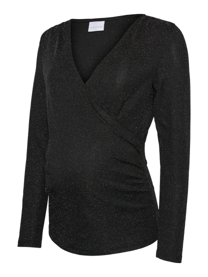 MAMA LICIOUS MINDY VOEDINGSTOP ZWART SILVER LUREX