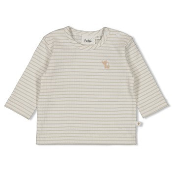 FEETJE LONGSLEEVE RIB MET STREEP ELEPHANT