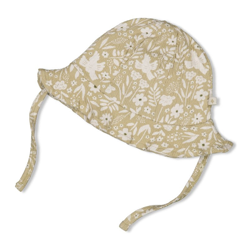 FEETJE ZONNEHOED CRINKLE AOP - LET YOUR DREAMS BLOSSOM