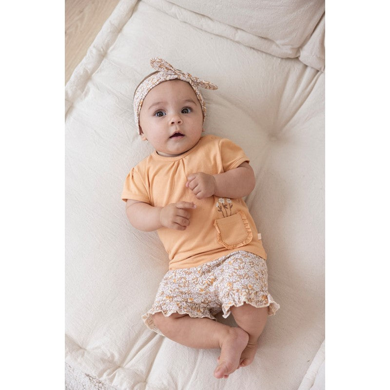FEETJE T-SHIRT FLOWER FIELD ABRIKOOS