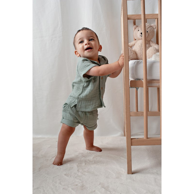 FEETJE BLOUSE MOUSSELINE SUMMER WOVEN ZEEGROEN