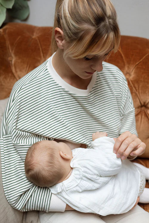 YOU&MILK VOEDINGSSWEATER MAMA GROEN