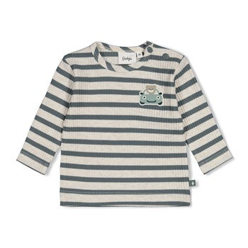 FEETJE LONGSLEEVE RIB MET STREEP BEEP BEEP