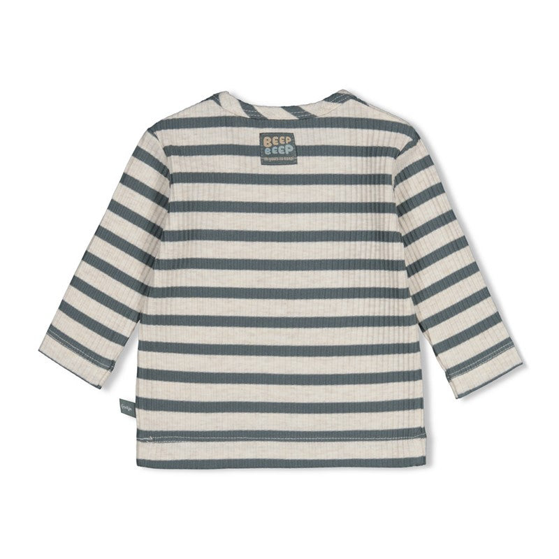FEETJE LONGSLEEVE RIB MET STREEP BEEP BEEP