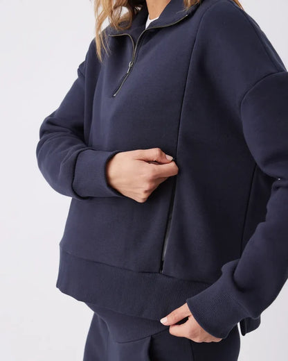RIPE ANDI NURSING SWEAT NAVY