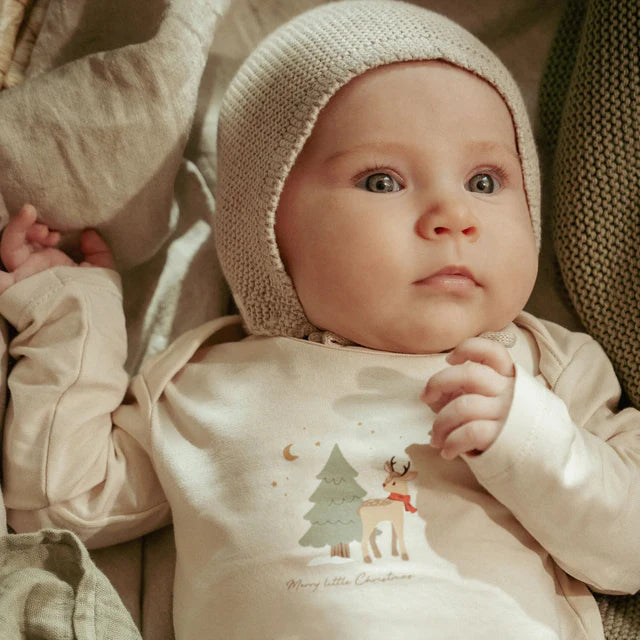 LITTLE DUTCH GEBREIDE MUTS SOFT BEIGE MELEE