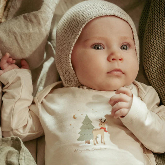 LITTLE DUTCH GEBREIDE MUTS SOFT BEIGE MELEE