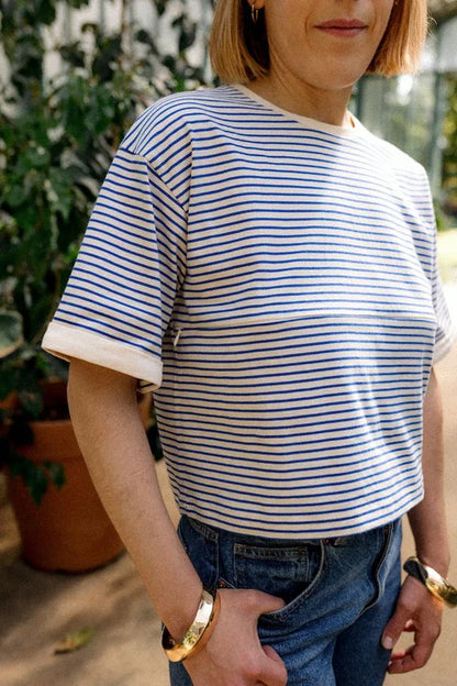 YOU&MILK CROPPED VOEDINGSSHIRT MERINIERE