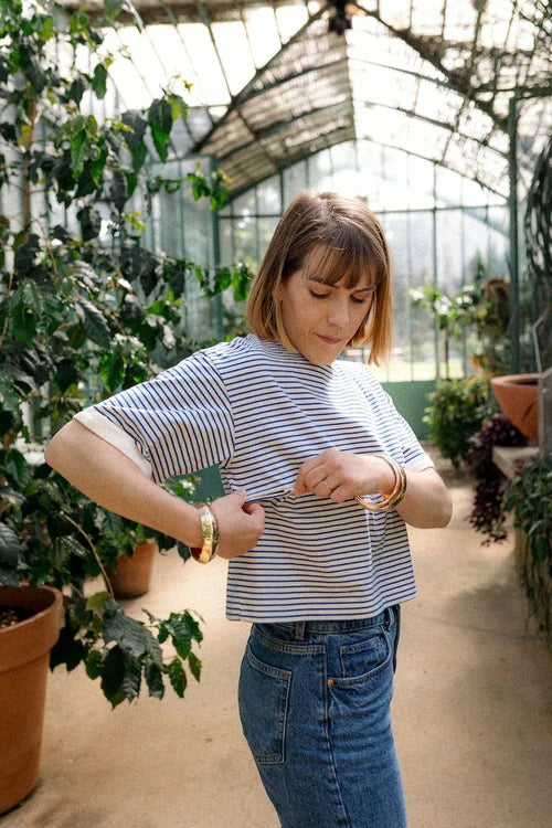 YOU&MILK CROPPED VOEDINGSSHIRT MERINIERE