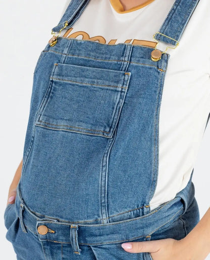 CACHE COEUR CHARLIE DUNGAREE TOP SALOPETTE CAMELEON - MID BLUE