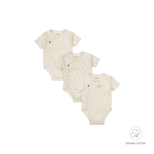 DIRKJE UNISEX BIO OVERSLAGROMPER 3 STUKS