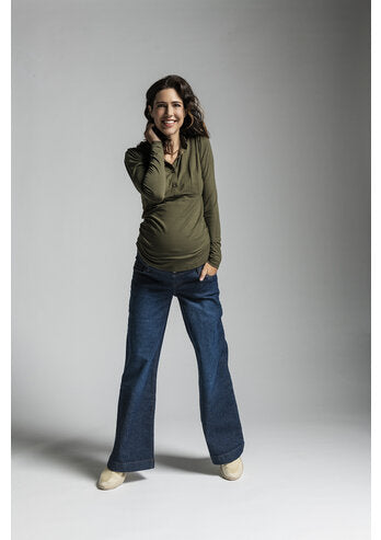 LOVE2WAIT JEANS WIDE LEG DARK WASH