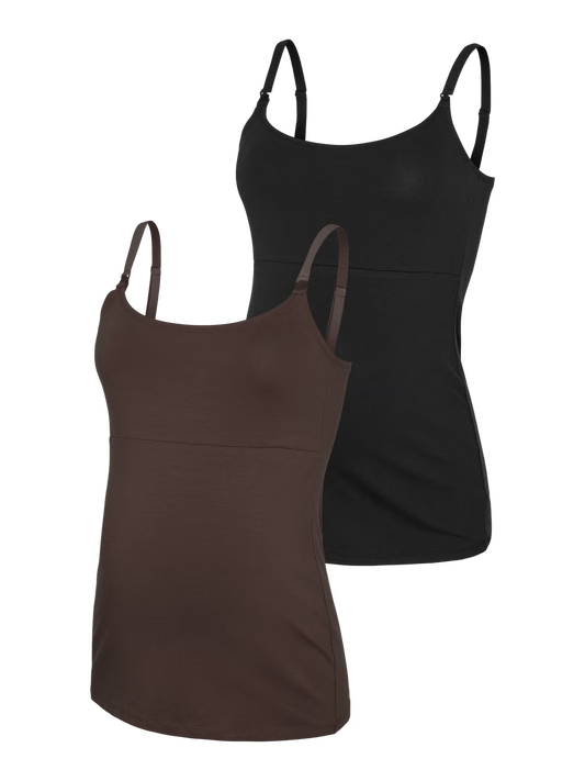 MAMA LICIOUS KERRIE STRAP TOP 2PACK