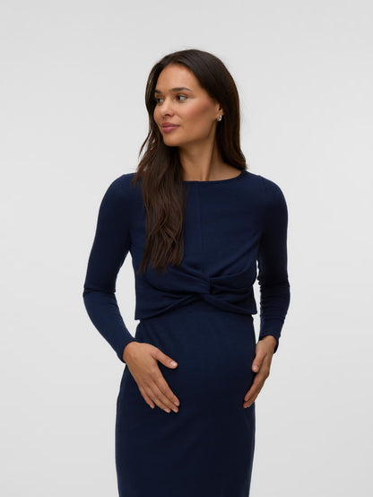 MAMA LICIOUS RIGA CROP TOP NAVY BLAZER