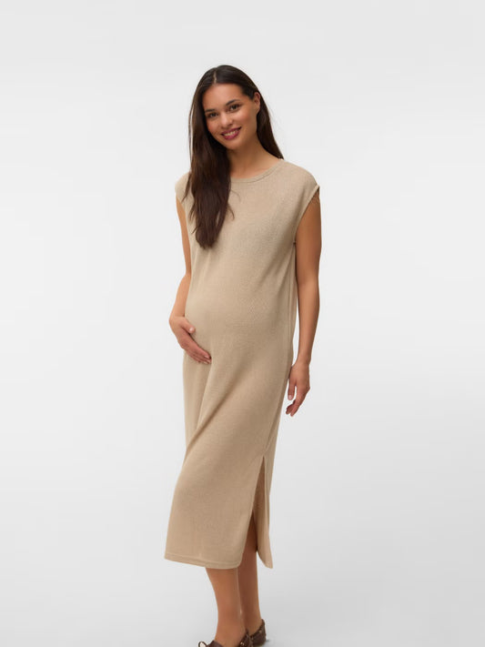 MAMA LICIOUS SABINE MIDI DRESS BEIGE