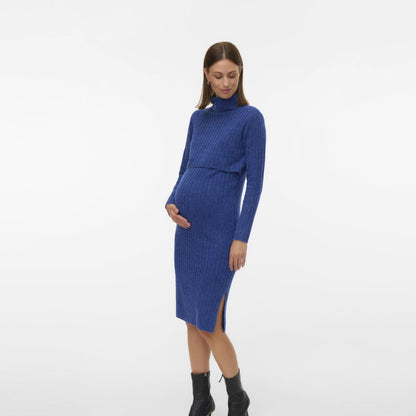 MAMA LICIOUS SUNIVA ZWANGERSCHAPS-VOEDINGSJURK MAZARINE BLUE
