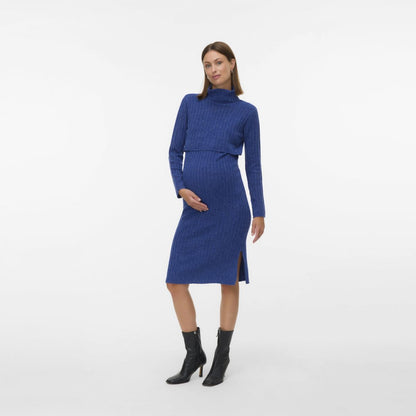 MAMA LICIOUS SUNIVA ZWANGERSCHAPS-VOEDINGSJURK MAZARINE BLUE