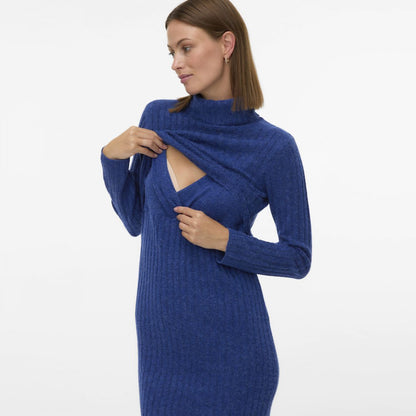 MAMA LICIOUS SUNIVA ZWANGERSCHAPS-VOEDINGSJURK MAZARINE BLUE