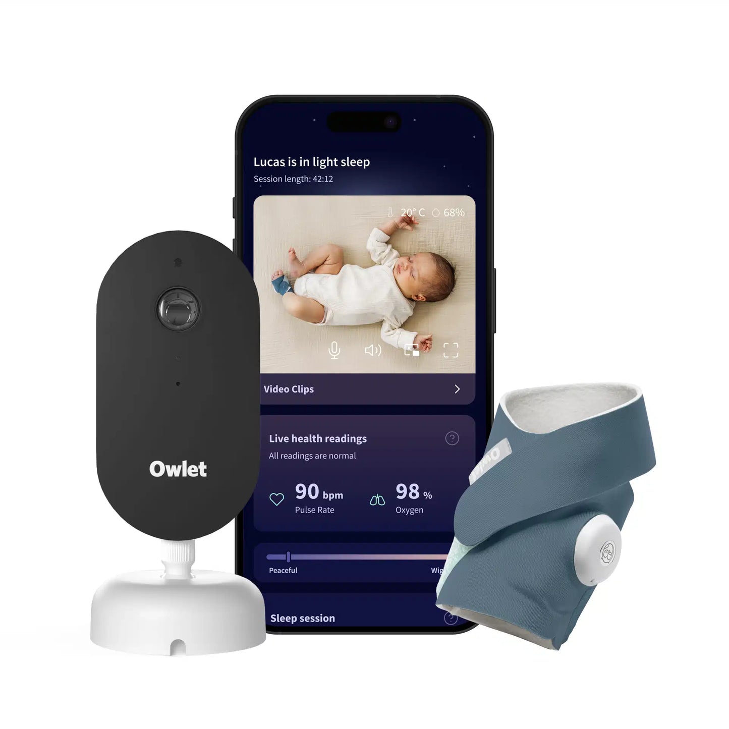 OWLET DREAM SOCK & CAM DREAM SIGHT - BEDTIME BLUE