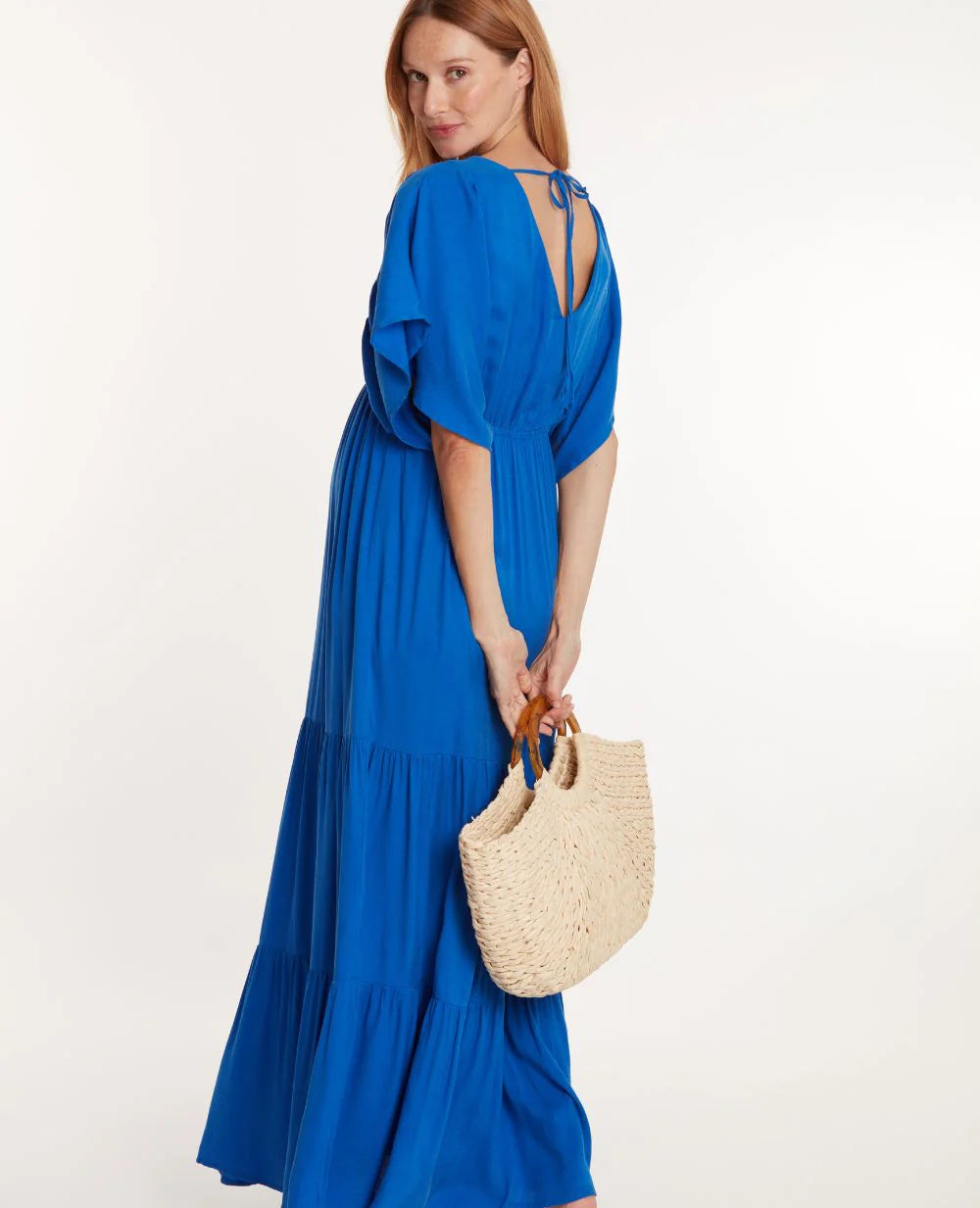 CACHE COEUR CLAUDETTE MATERNITY DRESS BLUE