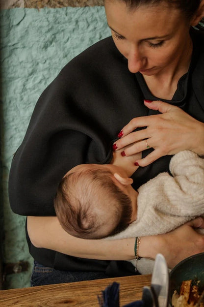 YOU&MILK VOEDINGSSHIRT SWEAT BUBBLE ZWART