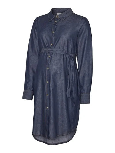 MAMA LICIOUS NATALIA LIA DRESS BLUE DENIM