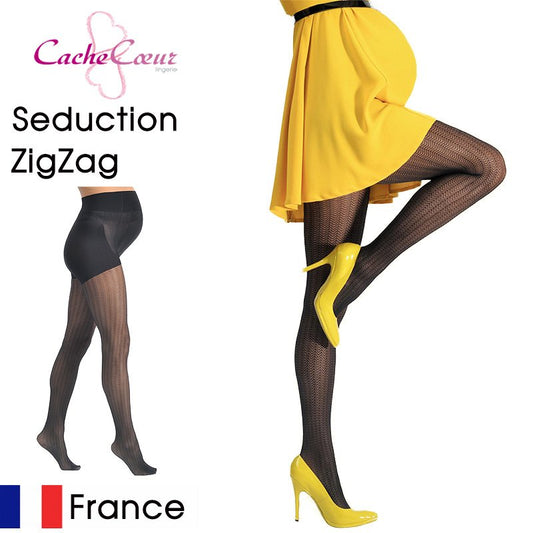 CACHE COEUR ZIGZAG NYLONKOUSEN  30 DEN
