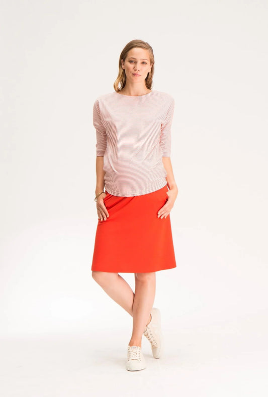 FRAGILE POCKET A-LINE SKIRT MILANO RED