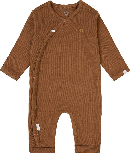 NOPPIES PLAYSUIT RIB NEVIS CAFE AU LAIT