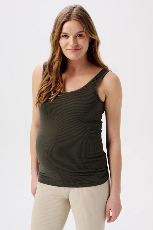 NOPPIES SAMA SEAMLESS RIB TANKTOP OLIVE