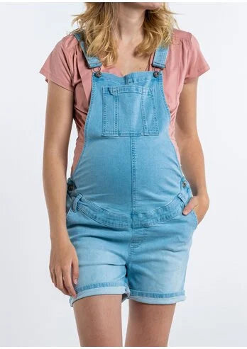 LOVE2WAIT DUNGAREE SHORT DENIM STONE WASH