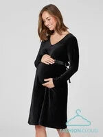 MAMA LICIOUS CLAUDIA DRESS VELVET ZWART