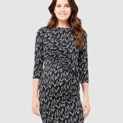 RIPE SPENCER SIDE TIE DRESS BLACK/WHITE