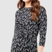 RIPE SPENCER SIDE TIE DRESS BLACK/WHITE