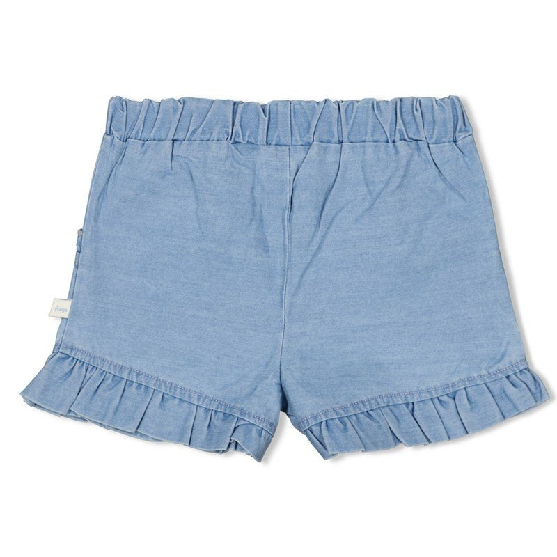 FEETJE SHORT RUCHES SUMMER BLAUW DENIM MAAT 74