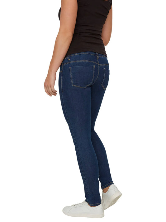 MAMA LICIOUS JULIA DARK BLUE SLIM JEANS